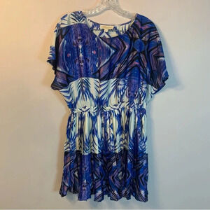 Goldie London Blue Black Pink Purple Short Sleeve Scoop  Neck Mini Dress
